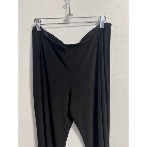 Sympli Slinky Pants Pull On Sz 14 Black Wide Leg Stretchy Flare Basic - Picture 5 of 9